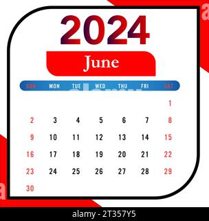 Calendar 2024 Banque d'images vectorielles - Alamy