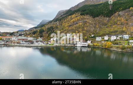 Odda is a town in Ullensvang Municipality in Vestland county, Hardanger district, Norway Stock Photo