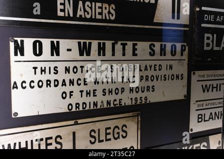 Public signs from the apartheid era of South Africa, on display at The Official Nelson Mandela Exhibition at The Henry Ford museum Stock Photo