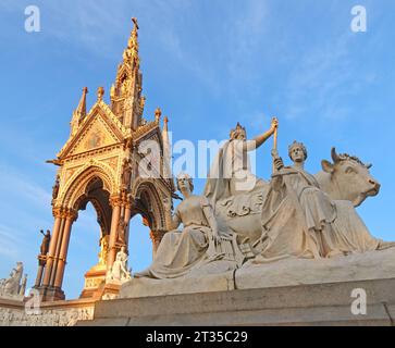 Evening at the Prince Albert memorial,  Kensington Gardens, London, England, W2 2UH Stock Photo