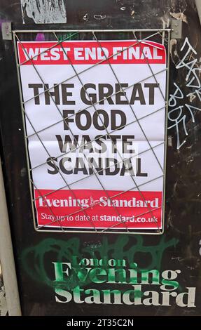 The great Food Scandal, West End Final headline, London evening Standard, Holborn, WC2B 6AA Stock Photo