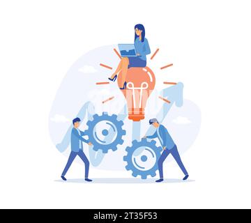 Idea Start up, business Development process, Innovation product, and creative idea. flat vector modern illustration Stock Vector