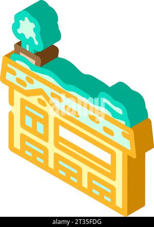 roofs green living isometric icon vector illustration Stock Vector