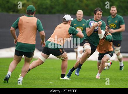 South Africa's Franco Mostert during a training session at Stade des Fauvettes in Domont near Paris. Picture date: Monday October 23, 2023. Stock Photo