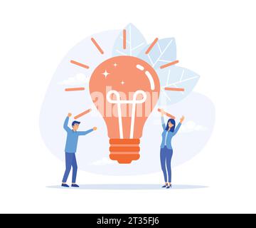 Idea Start up, business Development process, Innovation product, and creative idea. flat vector modern illustration Stock Vector