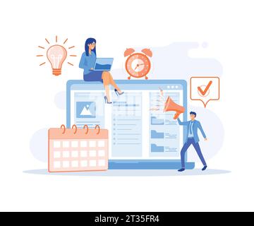 Project management concept. Successful strategy, motivation and leadership. flat vector modern illustration Stock Vector