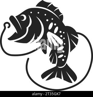 largemouth bass fish logo template Isolated. Brand Identity. Icon Abstract Vector graphic Stock Vector