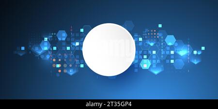 Geometric abstract background with hexagons. Science and technology. Vector illustration Stock Vector