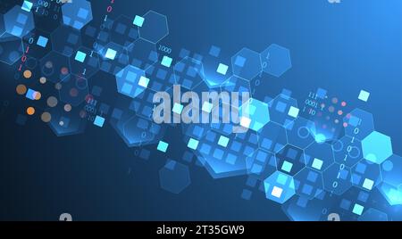 Geometric abstract background with hexagons. Science and technology. Vector illustration Stock Vector