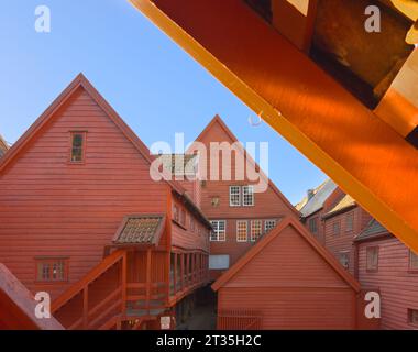 Bryggen Hansa Quarter, Hansakvarteret Bryggen, Norway Stock Photo