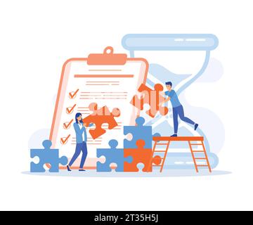 Project management. Business process and planning, work flow organization, flat vector modern illustration Stock Vector