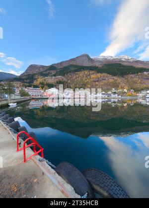 Odda is a town in Ullensvang Municipality in Vestland county, Hardanger district, Norway Stock Photo