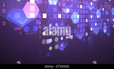 Geometric abstract background with hexagons. Science and technology. Vector illustration Stock Vector