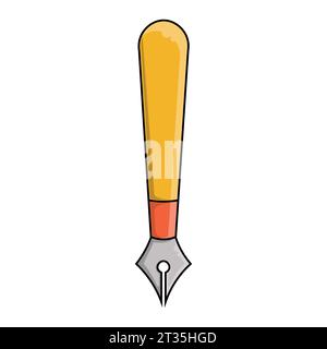 Fountain pen vector illustration for writing tool and office theme. Isolated design. Stock Vector