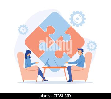 teamwork, colleagues work together on creative project. flat vector modern illustration Stock Vector