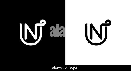 UN Logo, UN Monogram, Initial NU Logo, Letter NU Logo, Icon, Vector Stock Vector