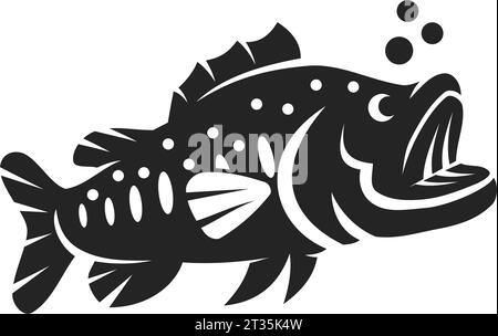 largemouth bass fish logo template Isolated. Brand Identity. Icon