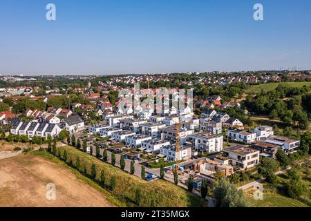 Germany, Baden-Wurttemberg, Waiblingen, Aerial view of modern development area Stock Photo