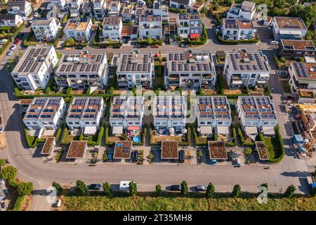 Germany, Baden-Wurttemberg, Waiblingen, Aerial view of modern development area Stock Photo