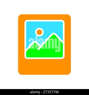 Gallery line icon. Photo and video editing, retouching, editing, collage, layers, tools, design. Vector color icon on white background for business an Stock Vector