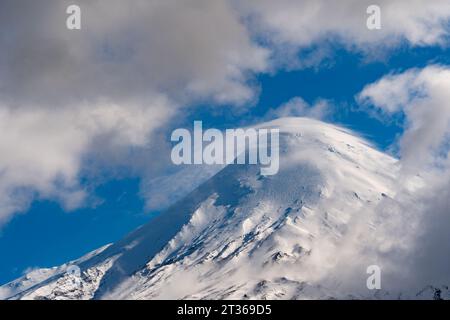 Top of the Osorno volcano. Photo took during my last travel in south america. From this stratovolcano born rhe petrohue river. Stock Photo