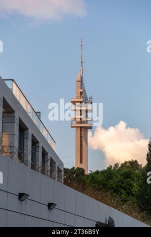 Tel Aviv, Israel - October 19, 2023 - The Marganit Tower is a skyscraper located in HaKirya, Tel Aviv, Israel. Completed in 1987, the building is 138 Stock Photo