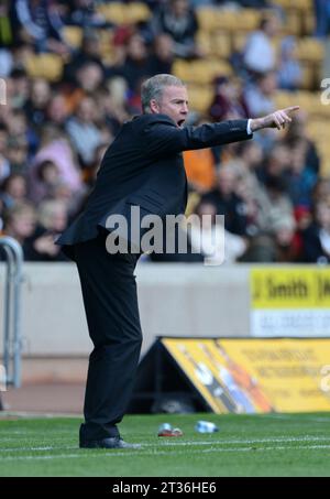 Kenny Jackett the head coach / manager of Wolverhampton Wanderers. Sky Bet Football League One -  Wolverhampton Wanderers v Swindon Town 14/09/2013 Stock Photo