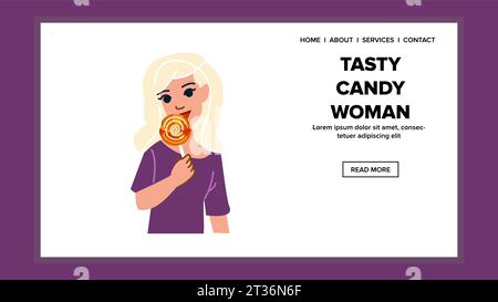 person tasty candy woman vector Stock Vector