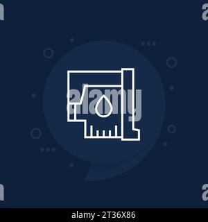 printer cartridge with ink line icon Stock Vector
