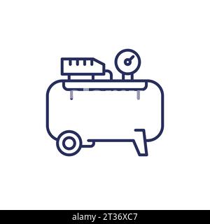 air compressor line icon on white Stock Vector