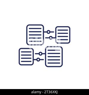 document management line icon on white Stock Vector