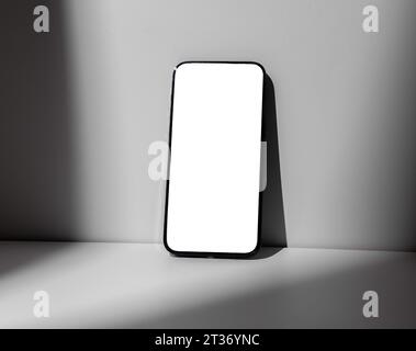 Mobile screen mock up, mockup. Blank clean smart phone, smartphone Stock Photo