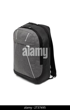 new design big capacity laptop backpack bag isolated on white background with clipping path. travel college school backpack. side view. Stock Photo