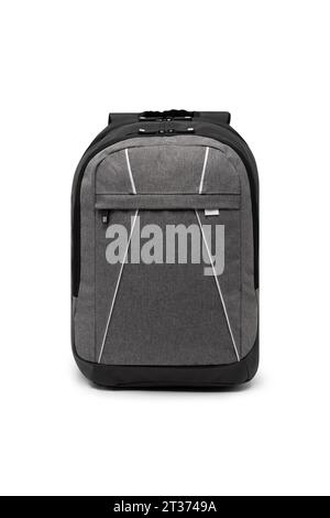 new design big capacity laptop backpack bag isolated on white background with clipping path. travel college school backpack. front view. Stock Photo