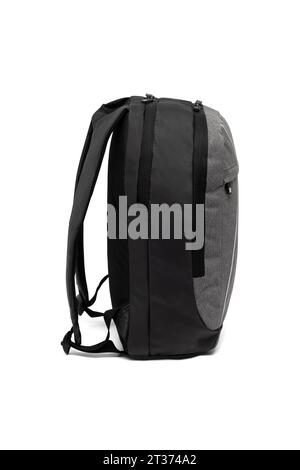 new design big capacity laptop backpack bag isolated on white background with clipping path. travel college school backpack. side view. Stock Photo