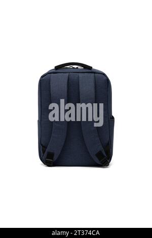new design big capacity laptop backpack bag isolated on white background with clipping path. travel college school backpack. back view. Stock Photo