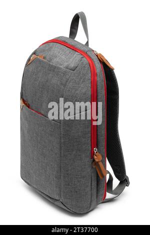 new design big capacity laptop backpack bag isolated on white background with clipping path. travel college school backpack. side view. Stock Photo