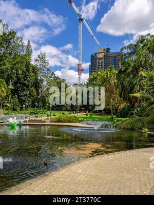 City Botanic Gardens is a public park in the city centre of Brisbane, Australia Stock Photo