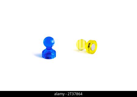 Magnetic buttons for the board. Close-up. Isolated on white background. Stock Photo