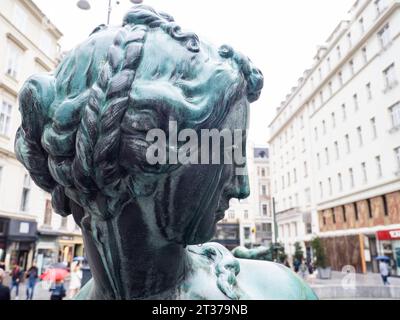 Fountain figure, detail of the Donnerbrunnen, created by Georg Raphael Donner 1739, largest Viennese fountain, Neuer Markt, Vienna, Land Wien, Austria Stock Photo