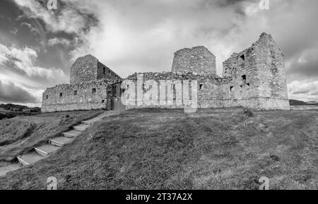 The image is of the ruins of Ruthven Military Barracks. Built in 1721, to police the Highlands after the failed Jacobite Rising of 1715 Stock Photo