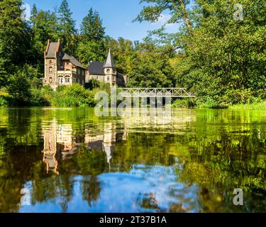 Village of Treseburg in the valley Bodetal, mountain range of Harz, Sachsen-Anhalt, Germany Stock Photo