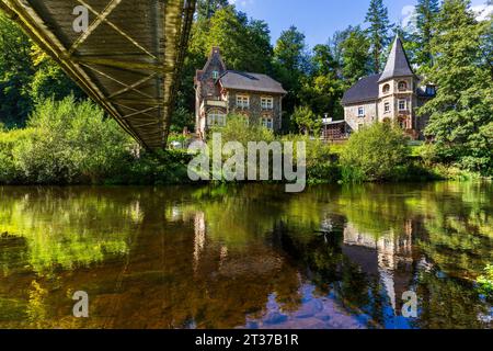 Village of Treseburg in the valley Bodetal, mountain range of Harz, Sachsen-Anhalt, Germany Stock Photo