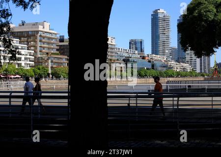 Skyscrapers newly developed luxurious apartments and hotels in Puerto Madero riverfront in Buenos Aires.Argentina Stock Photo