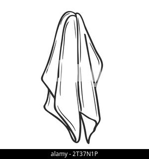 kitchen towel sketch. isolated object Stock Vector