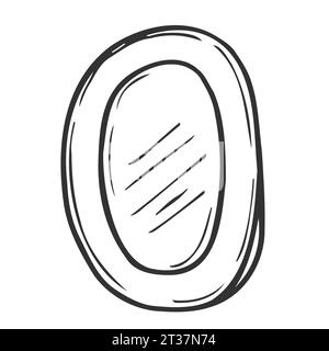 Cute oval frame template. Doodle mirror. Empty shape Stock Vector