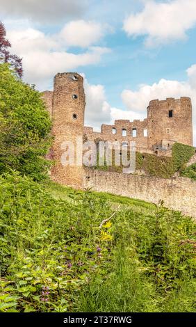 Ruins of Castle Frauenstein in the eastern Ore Mountains Region, Saxony, Germany Stock Photo
