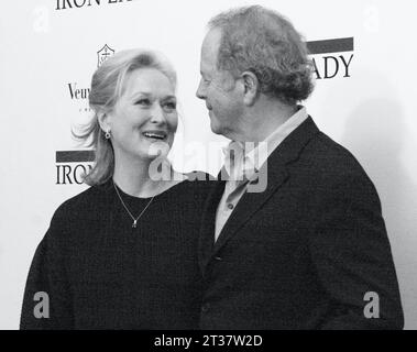 Meryl Streep and husband Don Gummer attends the premiere of The Weinstein Company's 'The Iron Lady' at the Ziegfeld Theater in New York City on December 13, 2011.   Photo Credit: Henry McGee/MediaPunch Stock Photo