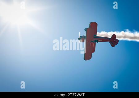 Miramar, California, USA - September 23, 2023: Vicky Benzing soars over the California skies at America's Airshow 2023. Stock Photo