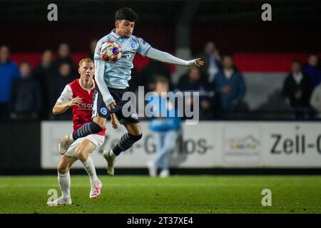 Wijdewormer, Netherlands. 23rd Oct, 2023. WIJDEWORMER, NETHERLANDS - OCTOBER 23: Basar Onal of De Graafschap controls the ball during the Dutch Keuken Kampioen Divisie match between Jong AZ and De Graafschap at the AFAS Trainingscomplex on October 23, 2023 in Wijdewormer, Netherlands. (Photo by Rene Nijhuis/Orange Pictures) Credit: Orange Pics BV/Alamy Live News Stock Photo